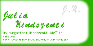 julia mindszenti business card